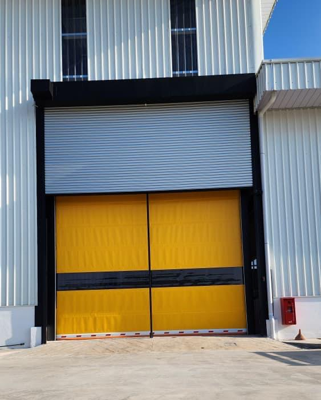 High-speed door installation at Chek Hup food and beverage manufacturing facility in Ipoh Malaysia